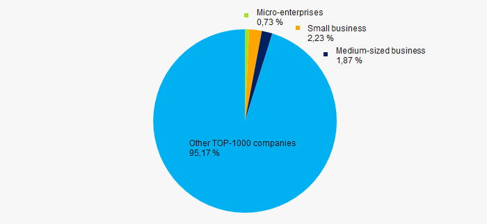 Picture 12. Shares of small and medium-sized enterprises in TOP-1000, %