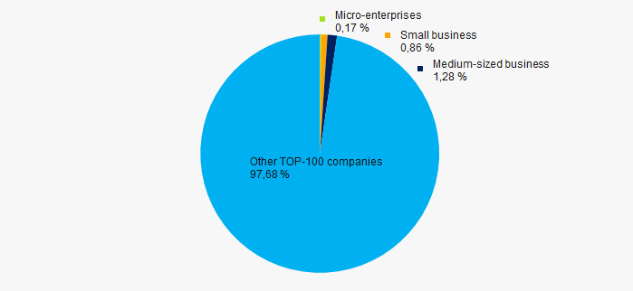 Picture 10. Shares of small and medium-sized enterprises in TOP-100, %