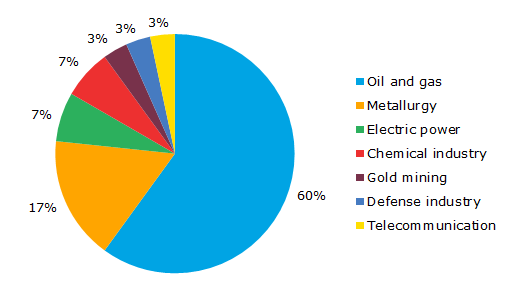 Picture 1. Distribution of companies by the industry