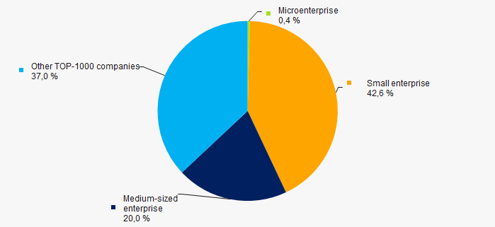 Picture 11. Shares of small and medium-sized enterprises in TOP-1000 companies