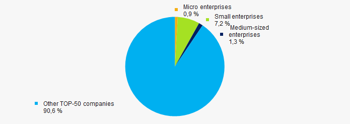Picture 10. Shares of small and medium-sized enterprises in ТОP-50