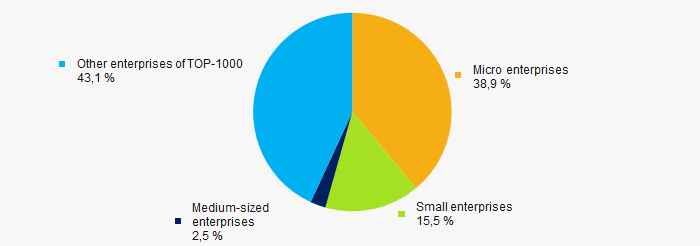 Picture 10. Shares of revenue of small and medium-sized enterprises in TOP-1000