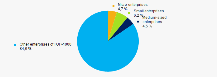 Picture 10. Shares of small and medium-sized enterprises in TOP-1000 in 2011