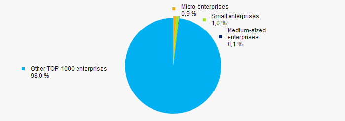 Picture 10. Revenue share of small and medium-sized enterprises in the TOP-100